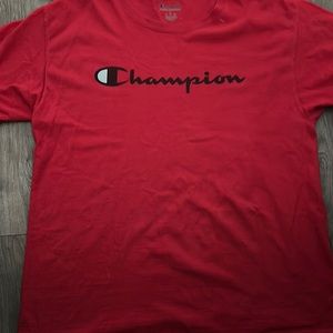 Red champion shirt